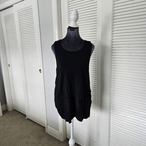 Banana Republic Womens Layered Sleeveless Tank Soft Jersey Black Size Small